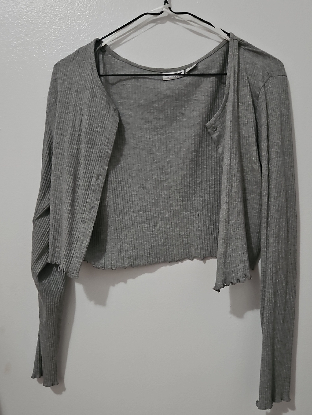 Noisy May Ribbed Cropped Cardigan
